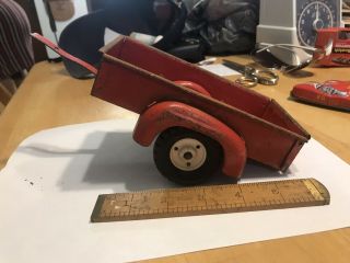 Antique Tru Scale 2 Wheel Tractor Utility Trailer Wagon Farm 1/16 Estate Find