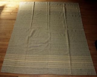 (n30) : Antique Organic Wool Homespun Farmhouse Blanket 2 - Panel Center Seam