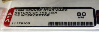 Vintage Star Wars Boxed ROTJ TIE Interceptor AFA 80 NM,  11179105 3