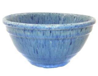 Vintage Small 6 " Stoneware Crockery Mixing Bowl W/ Blue Speckled Confetti Glaze