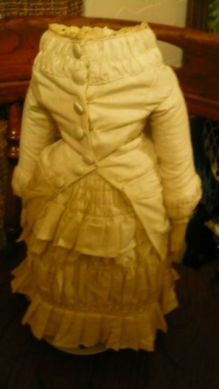 Antique Vint Bisque Doll French Fashion Bru Style Dress All Orig 2 Piece For 18 "