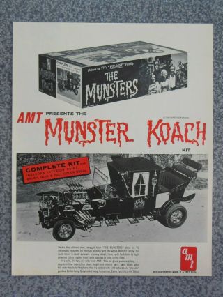 Vintage 1965 Amt Munsters Munster Koach Advertisement