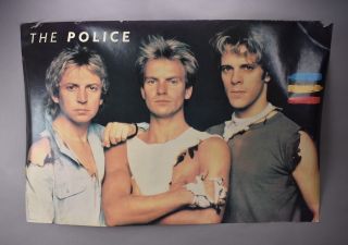 Vintage The Police Band Poster Pop Rock Band 1983 Burned Clothing Sting