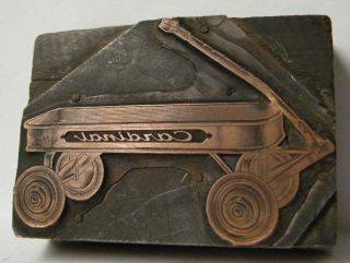 Antique Cardinal Coaster Wagon.  Brass Printer 