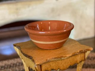 Igma Artisan Jane Graber Stunning Miniature Primitive Redware Large Mixing Bowl
