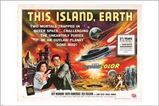 This Island Earth Vintage Sci - Fi Poster Flying Saucers Planets Danger 24x36