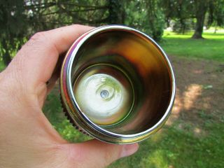 Northwood GRAPE & CABLE ANTIQUE CARNIVAL ART GLASS POWDER JAR PURPLE A BEAUTY 5