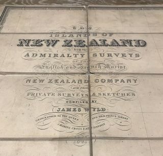 1841 Zealand Admiraly Surveys James Wyld London Linen cloth backed map 2