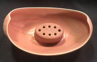 Rookwood Pottery Vintage/antique Pink Pottery Bowl Vase And Flower Frog