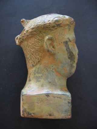 HEAD OF EMPEROR GALERIUS VALERIUS ANCIENT ROMAN BRONZE BALSAMARIUM 3 ct.  AD 9
