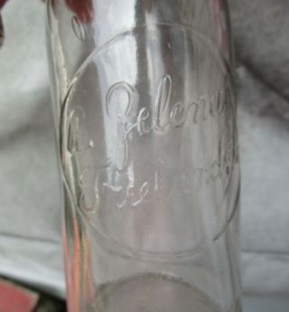 A Vtg Antique Andrew Zelenak Beer Soda Glass Bottle W/ Stopper Blob Top