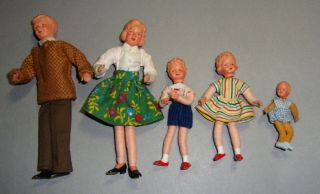 Vintage Caco Dollhouse Doll Family West Germany