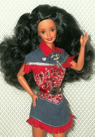 Vintage 1996 Andalucia Barbie Doll,  Western Fashion 15858 - Brunette Superstar