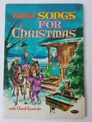 Vintage Family Songs For Christmas Piano Music Book Whitman 1962 With Chords Art