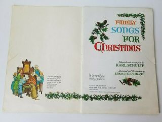 Vintage Family Songs for Christmas Piano Music Book Whitman 1962 With Chords ART 3