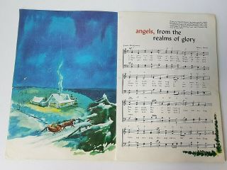 Vintage Family Songs for Christmas Piano Music Book Whitman 1962 With Chords ART 4