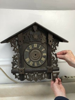 Antique German Black Forest Carved Cuckoo Clock Case Parts/project