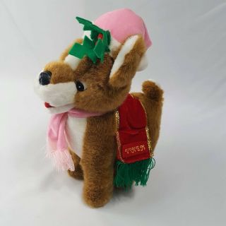Santa ' s Reindeer Plush Vixen Toy Connection Stuffed Vintage Christmas Deer Pink 4