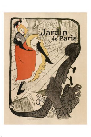Jane Avril Vintage Ad Poster Toulouse - Lautrec France 1893 24x36 Art Classic