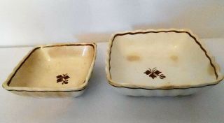 2 Antique Serving Bowls,  Alfred Meakin England Royal Ironstone China,  Tea Leaf