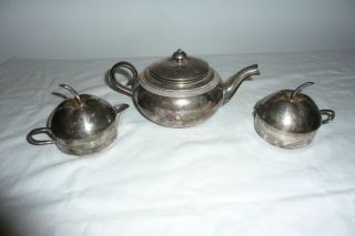 Vintage Silver Plated Tea / Coffee Set With Tea / Coffee Pot,  Sugar And Milk Pot