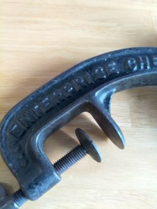 Vtg antique cast iron Enterprise no.  1 cherry stoner pitter hand crank rustic 2