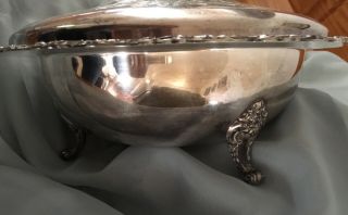 vintage oneida silver plated serving dish with lid 5