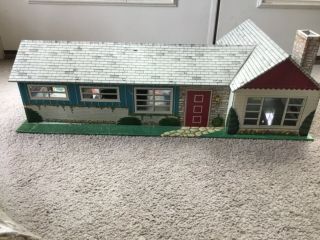 Vintage Louis Marx & Co Tin Litho Ranch House/accessories Furniture/people