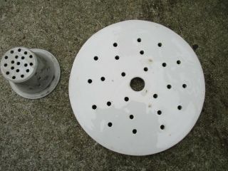 A Set of 2 Antique White Ironstone Dairy Strainers Drainers - Possibly French. 3
