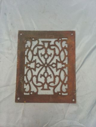 1 Antique Cast Iron Fireplace Grill Grate 9x7 Wall Ceiling Vent Old Vtg 82 - 18f
