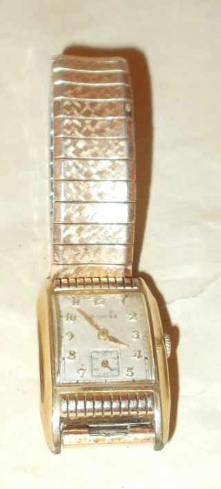 Vintage Longines Watch - Rectangular - 10k Gold Filled Case - 2nd Hand At Bottom - Worki