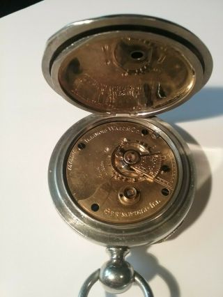 Illinois Watch Company Pocket Watch Nickel case RUNS ca.  1891 8