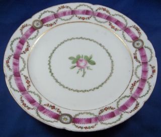 Antique 18thc La Courtille Porcelain Floral Plate Porcelaine Locre Assiette 5