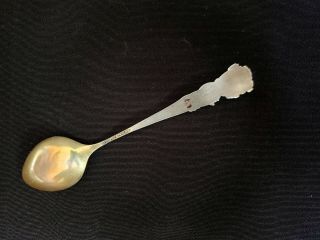 Early 1900s Sterling Souvenir Spoon Good Luck Horseshoe Clover Swastika Omaha 4
