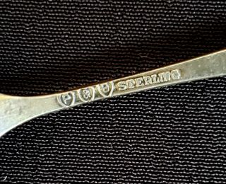 Early 1900s Sterling Souvenir Spoon Good Luck Horseshoe Clover Swastika Omaha 5