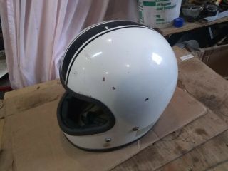 El - Dorado Vintage Motorcycle Helmet Full Face White Black Bell Buco 79 Ama