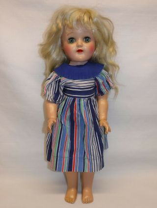 Vintage 1940s - 1950s Ideal Toni P - 91 Doll 15 " Hard Plastic Strung Platinum Blonde