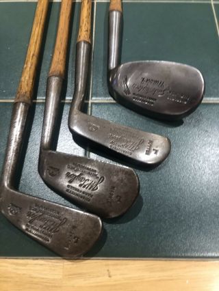 Antique Hickory Golf Clubs Jh Taylor Fliwell Autograph Small Play Set Ladies