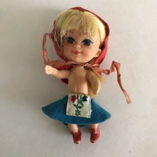 1960s Vintage Mattel Liddle Kiddle Little Red Riding Hood Doll