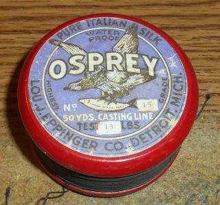 Early Lou J.  Eppinger Osprey Wood Line Spool/ultra Rare/nice