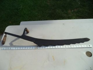 Vintage Hay Fodder Knife Saw or Ice saw with 2 wood Handles 36 