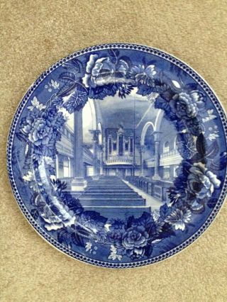 Antique Wedgwood Flow Blue Plate Christ Church Philadelphia Tyndall & Mitchell