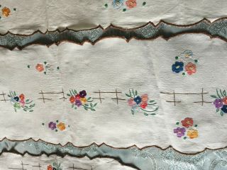Three Vintage Hand - Embroidered Table Runners 3