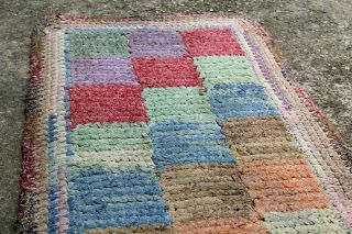 Vintage Hand - Made Braided Rug - 23x46 " - Very Unique