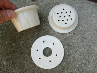 A Set of 3 Antique White Ironstone Dairy Strainers Drainers - Possibly French. 2