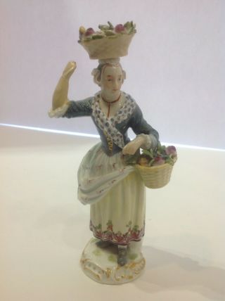 Meissen Porcelain Figure Of A Girl As - Is.  19th Century Germany