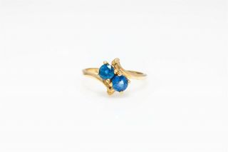 Antique 1940s Retro $2000 1.  50ct Natural Blue Sapphire 10k Yellow Gold Ring
