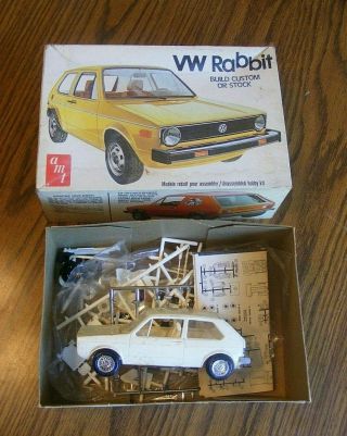 Vintage 1970s Amt Plastic Model Kit Toy Volkswagen Rabbit Vw - Assembled