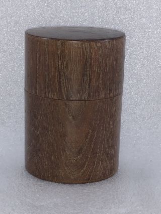 Z4 Japanese Natural wood Grain Tea CADDY Container Tea Ceremony 3