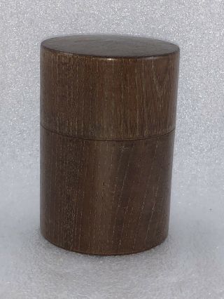Z4 Japanese Natural wood Grain Tea CADDY Container Tea Ceremony 5
